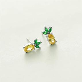 img 3 attached to Rnivida Sterling Silver Pineapple Strawberry Stud Earrings, Delicate Jewelry for Women, Teens, and Girls - Ideal Gift