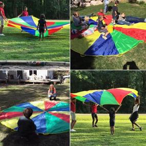 img 3 attached to 🎪 Sonyabecca 12 Foot Parachute with 12 Handles: Perfect Kids' Play Tent Game for Cooperative Fun and Birthday Gifting