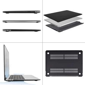 img 1 attached to 🖥️ MOSISO MacBook Air 13 inch Case 2020 2019 2018 - A2337 M1 A2179 A1932, Retina Display, Touch ID Compatible, Hard Shell Case & Keyboard Cover & Wipe Cloth, Black