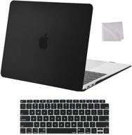 🖥️ mosiso macbook air 13 inch case 2020 2019 2018 - a2337 m1 a2179 a1932, retina display, touch id compatible, hard shell case & keyboard cover & wipe cloth, black logo