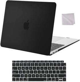 img 4 attached to Чехол MOSISO для MacBook Air 13 дюймов 2020 2019 2018 - A2337 M1 A2179 A1932, Retina Display, совместим с Touch ID, жесткий чехол и клавиатурный чехол, салфетка, черный