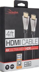 img 4 attached to Rocketfish 4 ft HDMI Cable: Superior 18GBps Ultra HD 4Kx2K & 1080p Quality
