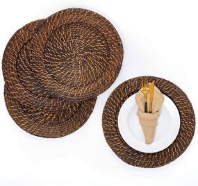 img 4 attached to Enhance Your Dining Experience with Artera Wicker Rattan Charger Plates