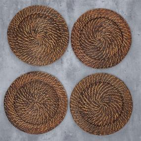 img 3 attached to Enhance Your Dining Experience with Artera Wicker Rattan Charger Plates