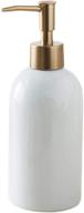 🧴 refillable ceramic lotion bottle for liquid organic soap hand dispensers - simplistic style soap dispenser for soaps, shampoo, lotions (white) logo