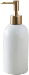 img 4 attached to 🧴 Refillable Ceramic Lotion Bottle for Liquid Organic Soap Hand Dispensers - Simplistic Style Soap Dispenser for Soaps, Shampoo, Lotions (White)