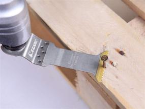 img 1 attached to EZARC Titanium Oscillating Multitool Blades: High-Speed Power Cuts for Wood, Metal & Hard Materials - 3-Pack