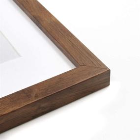 img 2 attached to 🖼️ Set of 2 Afuly 11x14 Brown Walnut Wood Picture Frames - Display 8x10 Photos with Mat for Gallery Wall, Office Desk - Perfect Thanksgiving and Christmas Gifts