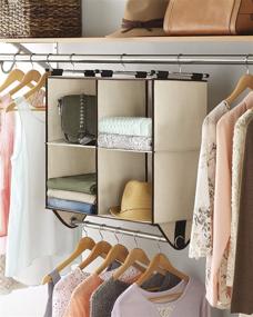 img 3 attached to 👕 Organize Your Closet with the Whitmor 4-Section Closet W/Rod Organizer, Canvas