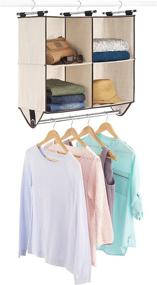 img 2 attached to 👕 Organize Your Closet with the Whitmor 4-Section Closet W/Rod Organizer, Canvas