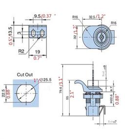 img 1 attached to 🔒 2PCS Plastic & Metal Push Button Series Latch with Locking for Marine Boat Tool Box and Glove Box
