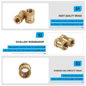 img 1 attached to 🔩 M2 M2.5 M3 Metric Female Thread Knurled Brass Threaded Insert Embedded Nuts Assortment Kit - Ultimate Solution for Furniture, Electrical and More!