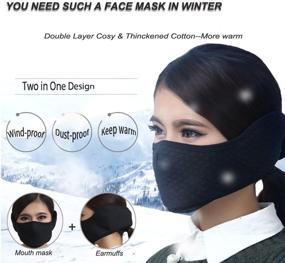 img 3 attached to KIVETAI Half Face Mask Mouth Masks with Earmuffs - Anti Dust Windproof Ski Mask for Winter Outdoor Sports and Activities