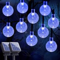 2-pack crystal globe solar string lights: bright & waterproof outdoor solar christmas decorations in blue - durable & versatile with 8 lighting modes for garden, patio, gazebo, and trees logo