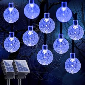 img 4 attached to 2-Pack Crystal Globe Solar String Lights: Bright & Waterproof Outdoor Solar Christmas Decorations in Blue - Durable & Versatile with 8 Lighting Modes for Garden, Patio, Gazebo, and Trees