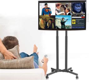 img 2 attached to 📺 Suptek Mobile TV Stand Cart with Wheels - Rolling Mount for 32-70 inch Flat Screen, LCD, LED, Plasma TVs (Model ML5074-2)