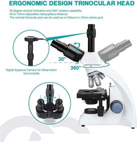 img 3 attached to 🔬 ESSLNB 40X-2000X Lab Microscope: Phone Adapter, X-Y Stage, LED Light, Abbe Condenser, 2 Power Supplies