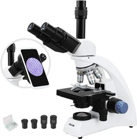 img 4 attached to 🔬 ESSLNB 40X-2000X Lab Microscope: Phone Adapter, X-Y Stage, LED Light, Abbe Condenser, 2 Power Supplies