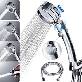 img 4 attached to 🚿 Detachable Handheld Shower Head Set with 59 Inch Stainless Steel Hose, Adjustable High Pressure Shower Head, Rain Shower Head, and Shower Head Holder