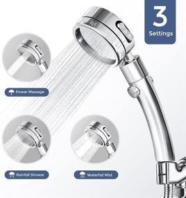img 2 attached to 🚿 Detachable Handheld Shower Head Set with 59 Inch Stainless Steel Hose, Adjustable High Pressure Shower Head, Rain Shower Head, and Shower Head Holder