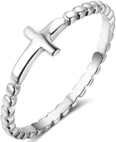 img 2 attached to Stainless Steel Sideways Cross Religious Promise Ring: A Symbolic Statement for Wedding and Engagement