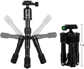 img 1 attached to 📷 Compact Innerteck Folding Camera Tripod with Ballhead for Canon Nikon Sony Samsung DSLR EOS - Travel Portable Tripod