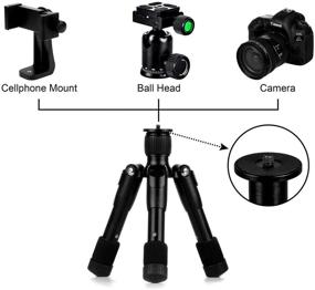 img 2 attached to 📷 Compact Innerteck Folding Camera Tripod with Ballhead for Canon Nikon Sony Samsung DSLR EOS - Travel Portable Tripod