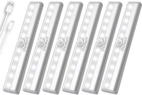 img 4 attached to 💡 6-Pack Wireless Rechargeable Under Cabinet Lights: Motion Sensor Closet Lights for Wardrobe, Kitchen, Hallway, Stairs - Stick Anywhere LED Night Light