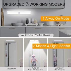 img 1 attached to 💡 6-Pack Wireless Rechargeable Under Cabinet Lights: Motion Sensor Closet Lights for Wardrobe, Kitchen, Hallway, Stairs - Stick Anywhere LED Night Light