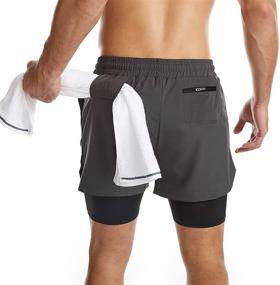 img 3 attached to Surenow 2 in 1 Men's Running Shorts: Quick 🏃 Dry Athletic Shorts with Liner, Zip Pockets, and Towel Loop