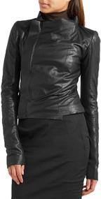img 4 attached to Womens Leather Jacket Motorcycle Bomber