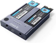🔌 tool-free usb-c dual-bay nvme docking station | orico m.2 ssd enclosure for m key pcie 2242 2260 2280 22110 ssds | offline clone duplicator function | up to 10gbps speed (ssd not included) logo