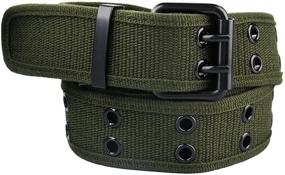 img 3 attached to 👔 Samtree Double Grommet Buckle Men's Accessories and Belts with Canvas Material