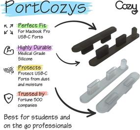 img 3 attached to 🔌 [4-упаковка] PortCozy - аксессуары для защиты USB C от пыли, совместимые с ноутбуками MacBook Pro 13/ 15 / 16 дюймов, Заглушка/Крышка USB-C порта (Прозрачная и Дымчатая)