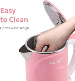 img 1 attached to 🍵 MEISON 1.5L Electric Kettle - Double Wall Stainless Steel Water Boiler, Pink, Auto Shut-Off, Cordless