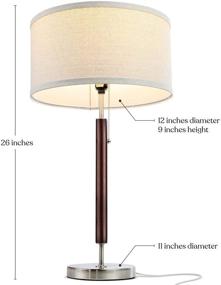 img 3 attached to 🌙 Brightech Carter Nightstand & Side Table Lamp - Sleek Contemporary Bedroom Lamp for Gentle Bedside Lighting - Stainless Steel & Wood Finish