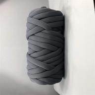 🧶 chunky cotton tube yarn: thick vegan merino wool alternative for diy bulky knitting blanket - dark gray 2.2 lb logo