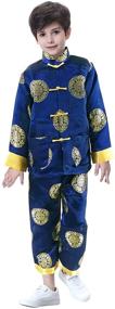 img 2 attached to 🎎 Chinese Happiness Longevity Suit & Sport Coat Set for Boys from Bitablue