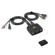 cklau ultra hd 2 port hdmi cables kvm switch 4096x2160@60hz 4:4:4 with audio mic support hdmi 2 logo