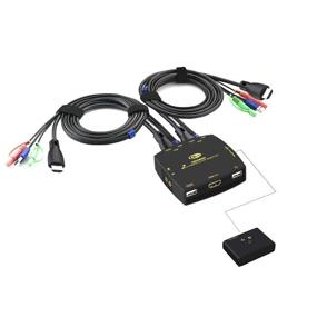 img 4 attached to CKLau Ultra HD 2 Port HDMI Cables KVM Switch 4096X2160@60Hz 4:4:4 With Audio Mic Support HDMI 2