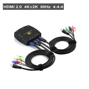 img 3 attached to CKLau Ultra HD 2 Port HDMI Cables KVM Switch 4096X2160@60Hz 4:4:4 With Audio Mic Support HDMI 2