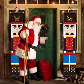 img 2 attached to 🎅 Nutcracker Christmas Decorations - Outdoor Soldier Model Banners for Front Door Porch Garden Indoor Exterior Kids Party - SLEPL Xmas Decor