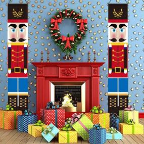 img 3 attached to 🎅 Nutcracker Christmas Decorations - Outdoor Soldier Model Banners for Front Door Porch Garden Indoor Exterior Kids Party - SLEPL Xmas Decor