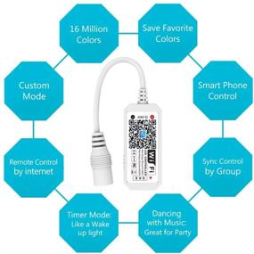 img 3 attached to 📶 Nexlux WiFi Wireless LED Smart Controller | Alexa & Google Home Compatible | Works with Android & iOS System | GRB, BGR, RGB LED Strip Lights | DC 12V 24V (No Power Adapter Included)