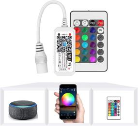 img 4 attached to 📶 Nexlux WiFi Wireless LED Smart Controller | Alexa & Google Home Compatible | Works with Android & iOS System | GRB, BGR, RGB LED Strip Lights | DC 12V 24V (No Power Adapter Included)