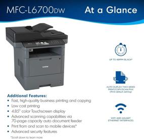 img 2 attached to Enhanced Brother Monochrome Laser All-in-One Printer, MFC-L6700DW, Advanced Duplex, Wireless Networking & 70-Page ADF Capacity, Amazon Dash Replenishment Ready