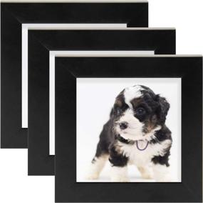 img 4 attached to 📸 Premium Black 4x4-inch Square Wood Frames (Pack of 3) - Golden State Art's Instagram Picture Frame Collection for Smartphones