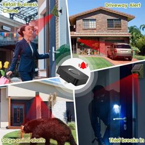 img 1 attached to Easyreen Solar Driveway Alarm: Wireless Weatherproof Sensor with 58 Chimes, 650ft Long Range - Expandable Motion Alert System to Monitor & Protect Property Outdoors