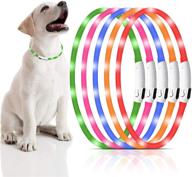 usb rechargeable led dog collar - illuminated silicone pet safety collar with 3 glow modes, adjustable fit - suitable for small, medium & large dogs - ideal for nighttime visibility logo