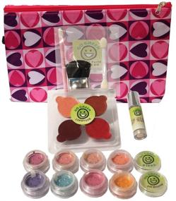 img 4 attached to Organic Go Green Makeup Kit - Complete Set for Girls with Lipstick, Blush, Eye Shadow, Lip Gloss, Brush Set, Ideal for Parties or Summer Activities